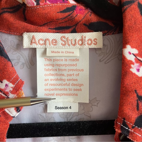 ACNE STUDIOS FLUID MIXED PRINT BLOUSE - Picture 4 of 4